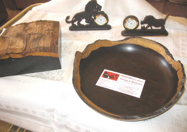 Top of the log of African Blackwood as bowl blank