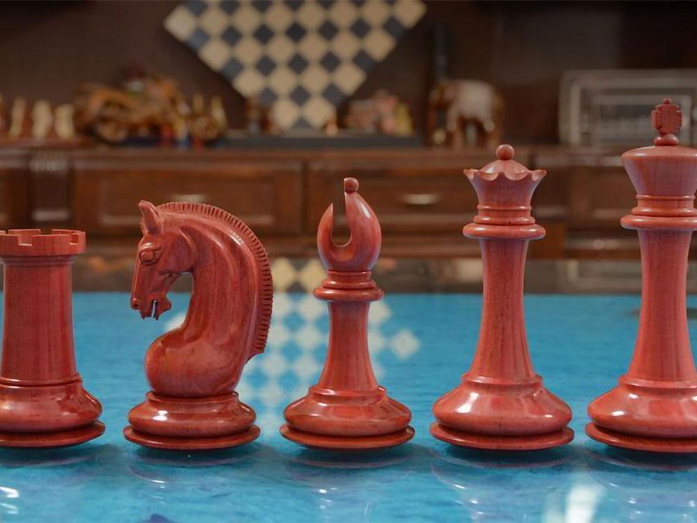 pièces d'échecs en bois