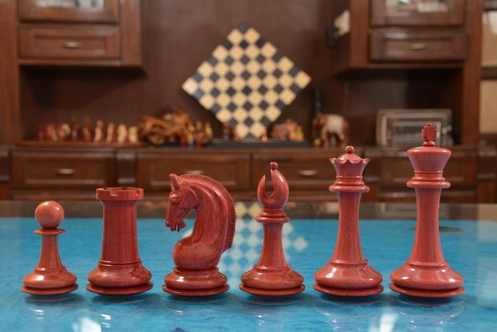 Red ivory chess pieces