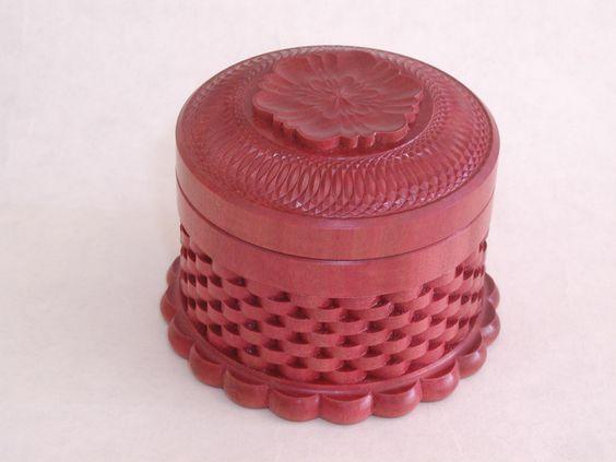 A pink ivory box