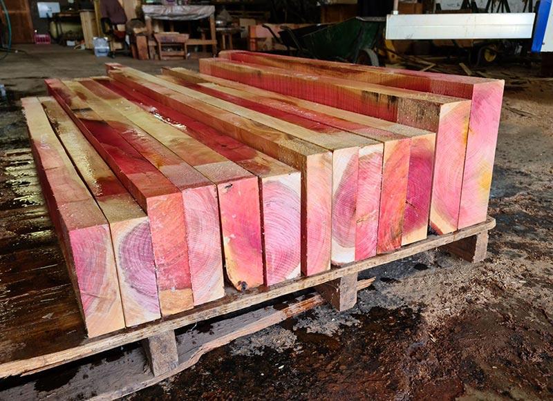 Red ivory hardwood planks
