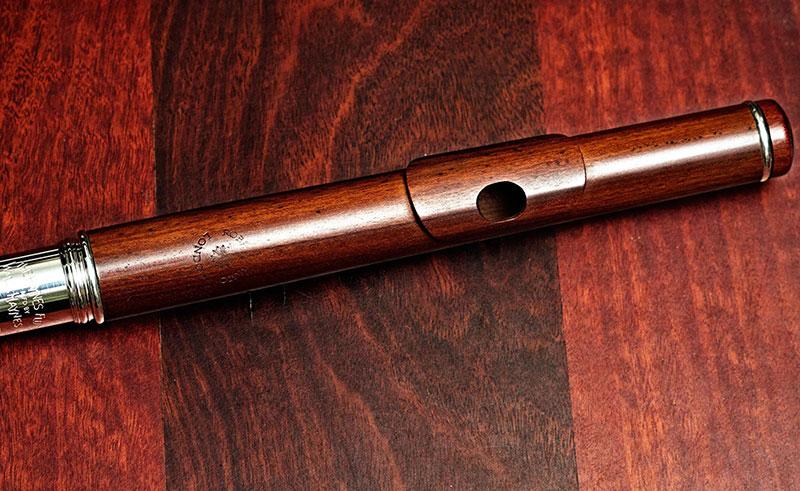 A mopane flute headjoint by Wm. S. Haynes.
