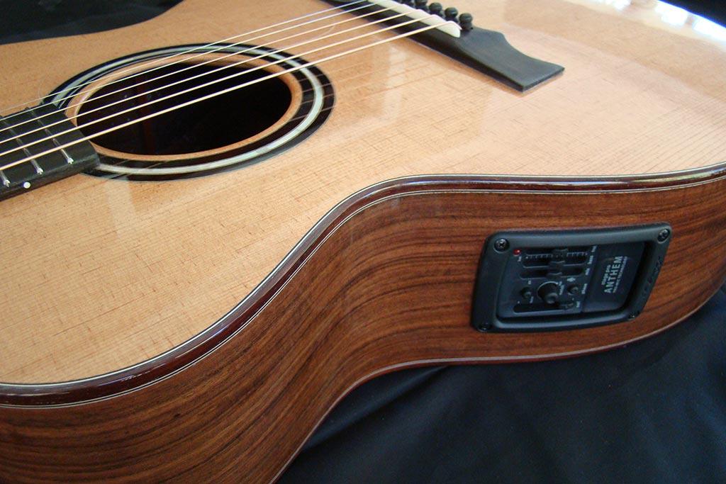 A guitar with frameboard of black chacate.