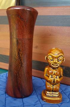 A pepper mill made of camel thorn wood.